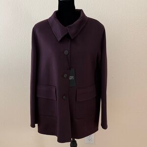 Cinzia Rocca Icons Deep Mulberry Baby Alpaca Wool Coat